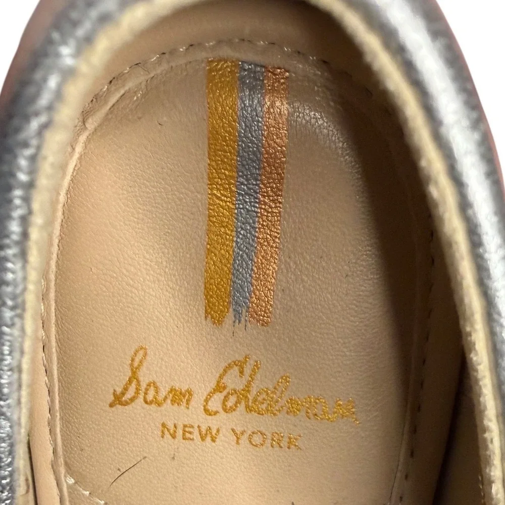 Sam Edelman Kai‎ Silver Espadrille Loafer Metallic Women's Size 7